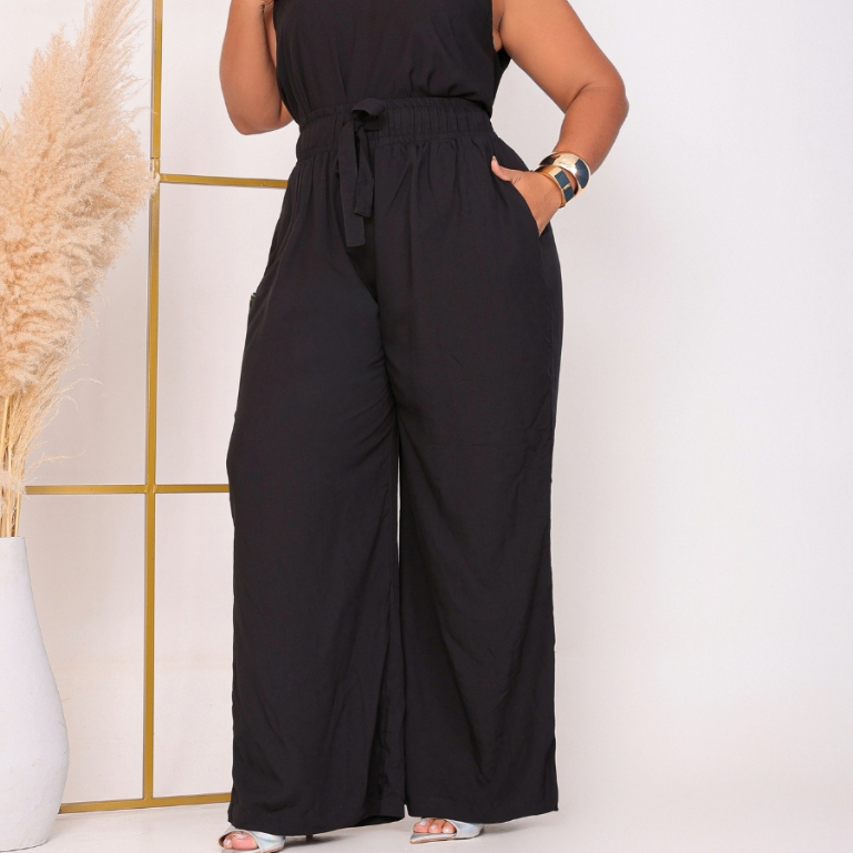 Calça Pantalona Feminina Plus Size Viscolinho Casual Confortável