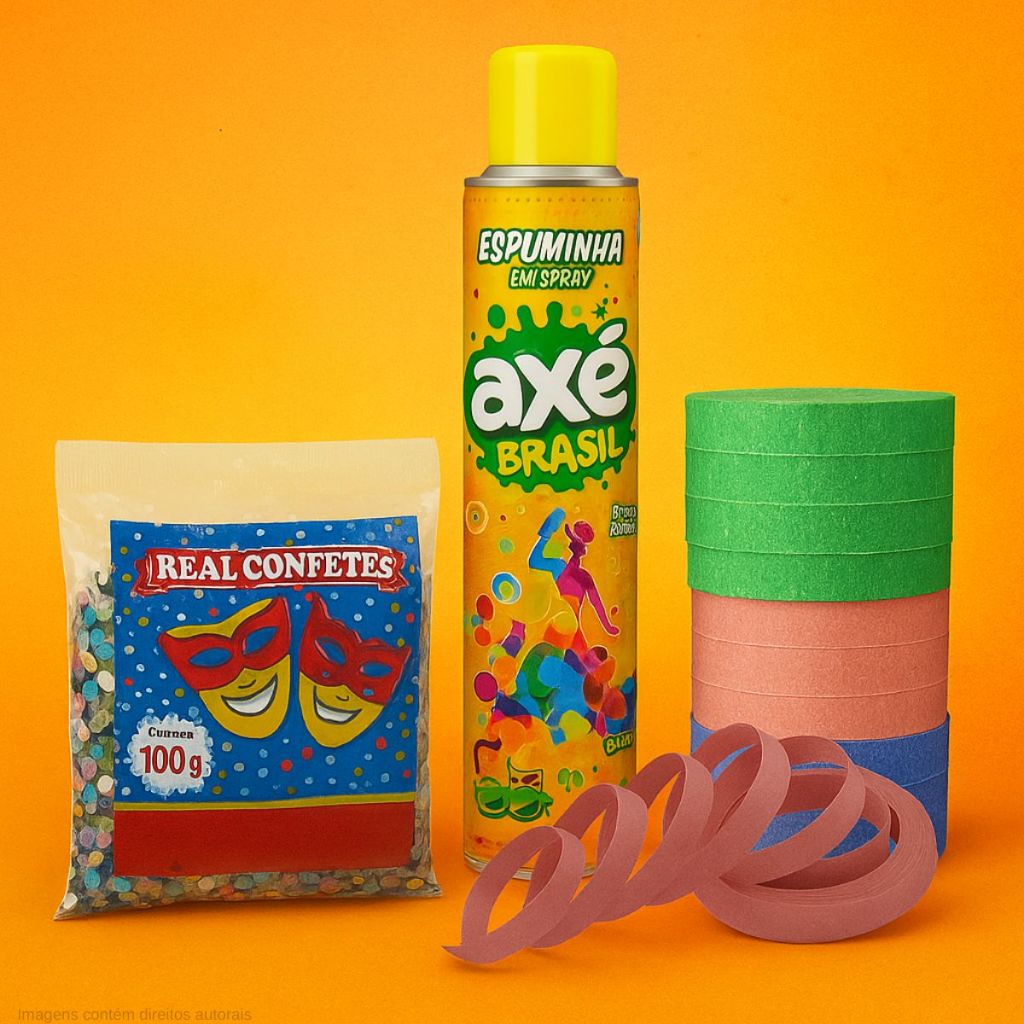 Espuminha Carnaval Confetes Serpentinas de papel Espuma Spray
