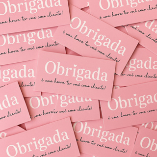 100un ou 50un Cartão Agradecimento para cliente OBRIGADA rosa tamanho 5x9cm | Pronta entrega em Oferta na Shopee