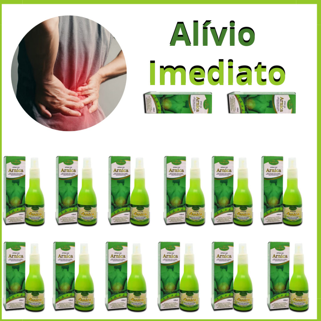 Kit 12 Spray Ice Arnica – Gel Ice para Massagem com Sensação Fria e Conforto Imediato