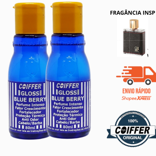 2 Gloss Capilar Blue Berry Coiffer 80ml Perfume intenso, crescimento,Hidratação  Cabelo e Barba
