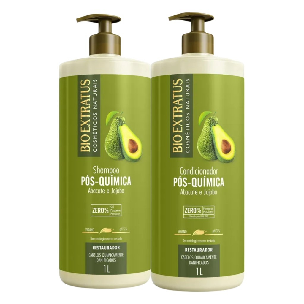 Kit Bio Extratus Pós Química Shampoo e Condicionador Restaurador 1 Litro em Oferta na Shopee