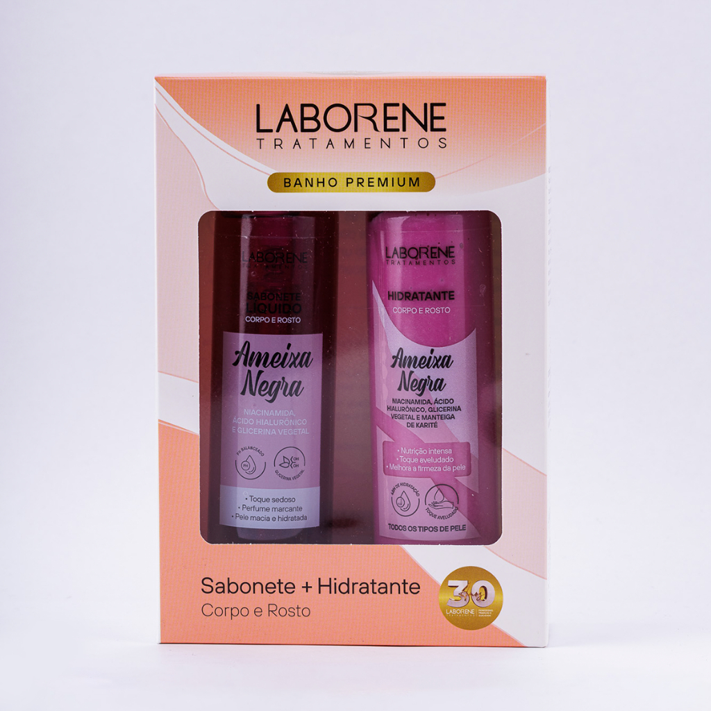 Kit Banho Premium Ameixa Negra Sabonete Liquido 200ml E Hidratante 200ml - Laborene Corpo E Rosto