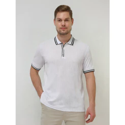 Camiseta tricot Polo De Seda Masculino Camiseta manga curta Texturizada Verão