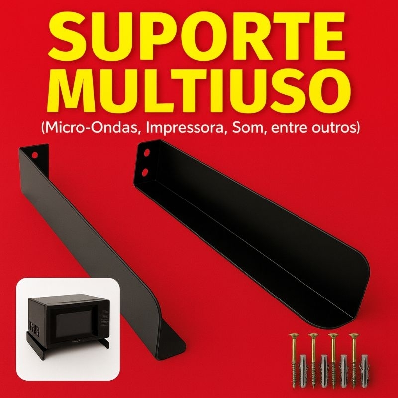 Suporte Multifuncional Preto em Aço para Forno, Microondas, Bebedouro e Impressora em Oferta na Shopee
