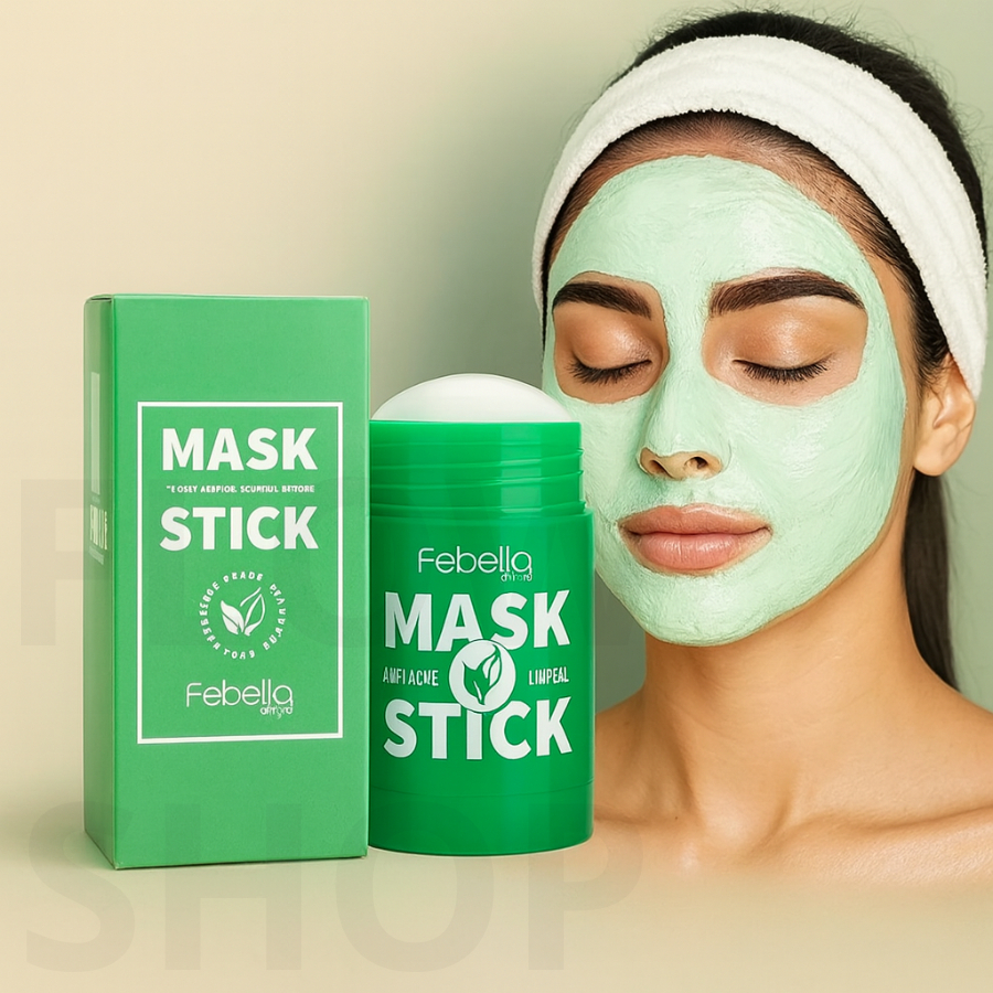 Febella Máscara De Chá Verde Remover Cravos Anti-Acne Hidratante Beleza Pele Facial Clean Face Clareador Mask Stick em Oferta na Shopee
