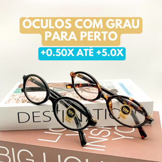 Óculos Grau +0.50 até +5.0 Leitura Perto Armação Oval Retro Várias Cores Feminino Acetato em Oferta na Shopee