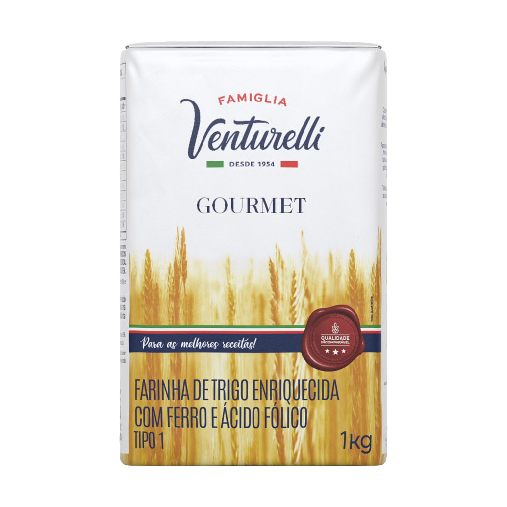 Farinha De Trigo Tipo 1 Famiglia Venturelli Gourmet 1 Kg - Bolos, Tortas, Cupcakes