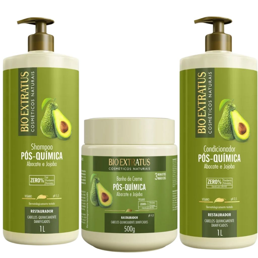 Kit Pós Química Restaurador Capilar 3 Produtos Bio Extratus