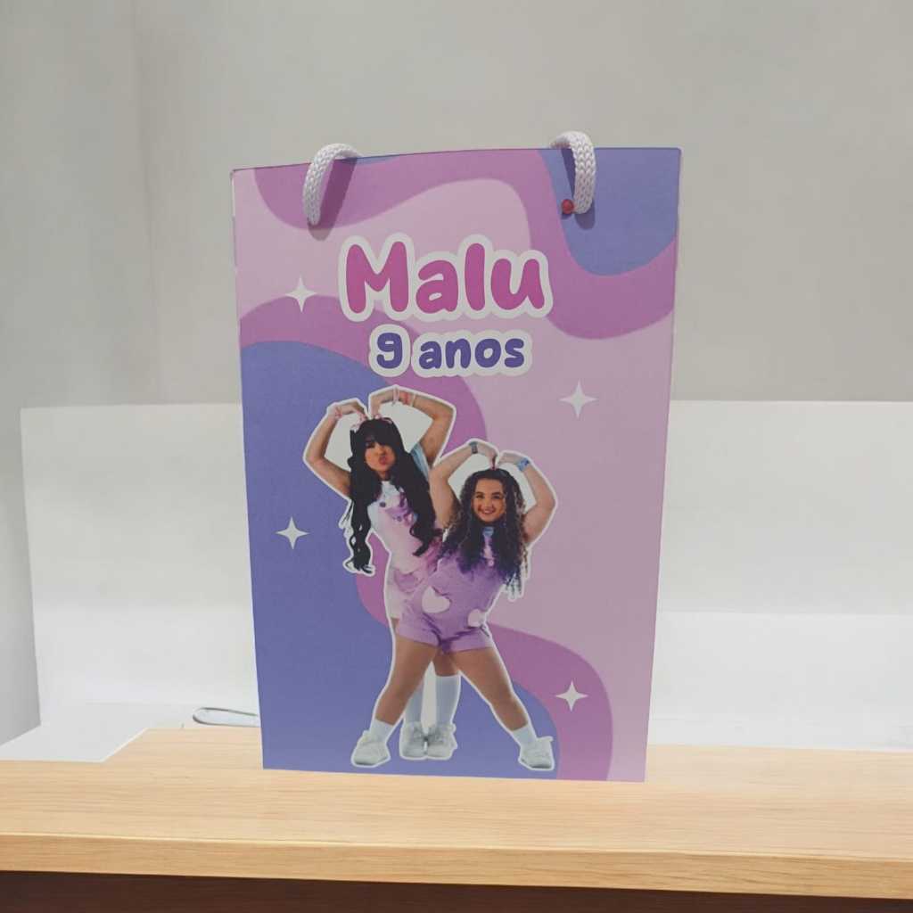 Sacolinha Personalizada com nome e idade 13x20 Kysha e Mine LEMBRANCINHAS DE ANIVERSARIO Personalizada