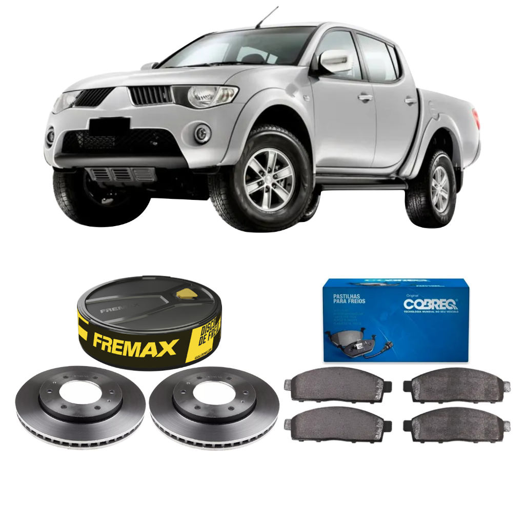Disco de Freio Fremax + Pastilha Cobreq Diant L200 Triton 2008 A 2020