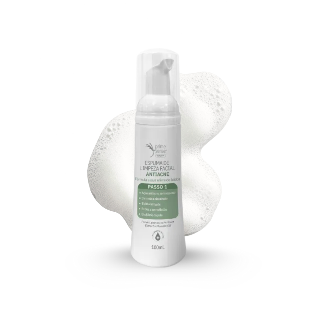 Espuma Facial Antiacne Brascare 100 mL – Controle da Oleosidade e Limpeza Suave