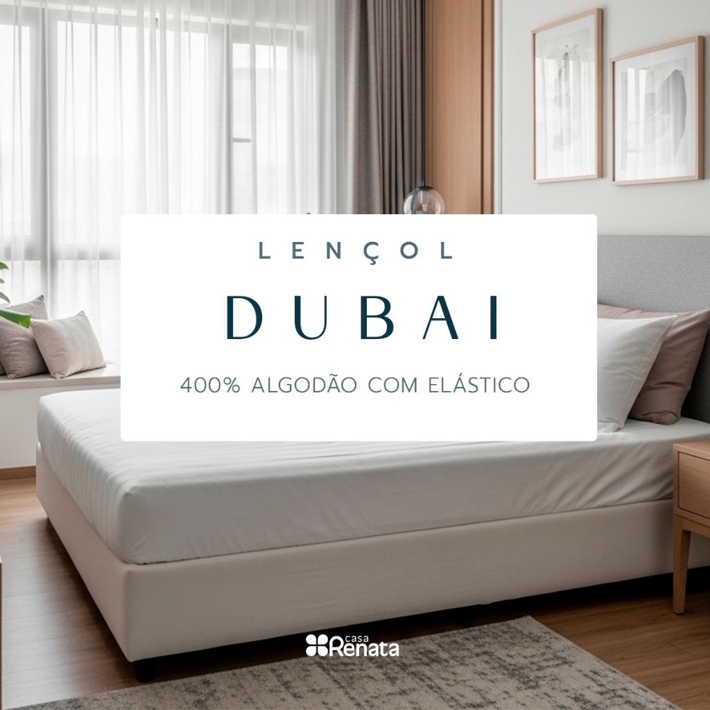 Lençol Dubai Queen 400 Fios 100% Algodão Egípcio