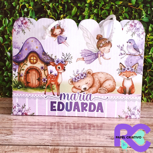 SACOLINHA BOSQUE ENCANTADO  PERSONALIZADA NUVEM | LEMBRANCINHA | SACOLA PERSONALIZADA | ANIVERSÁRIO BOSQUE ENCANTADO|