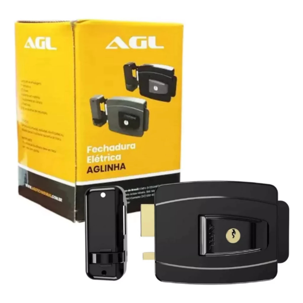 Fechadura Elétrica Aglinha abertura Interna 12v Preta Envio imediato em Oferta na Shopee