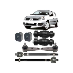 Pivô De Suspensão + Barra Axial + Bieletas e Buchas Da Barra Renault Clio 2007 2008 2009 2010 2011
