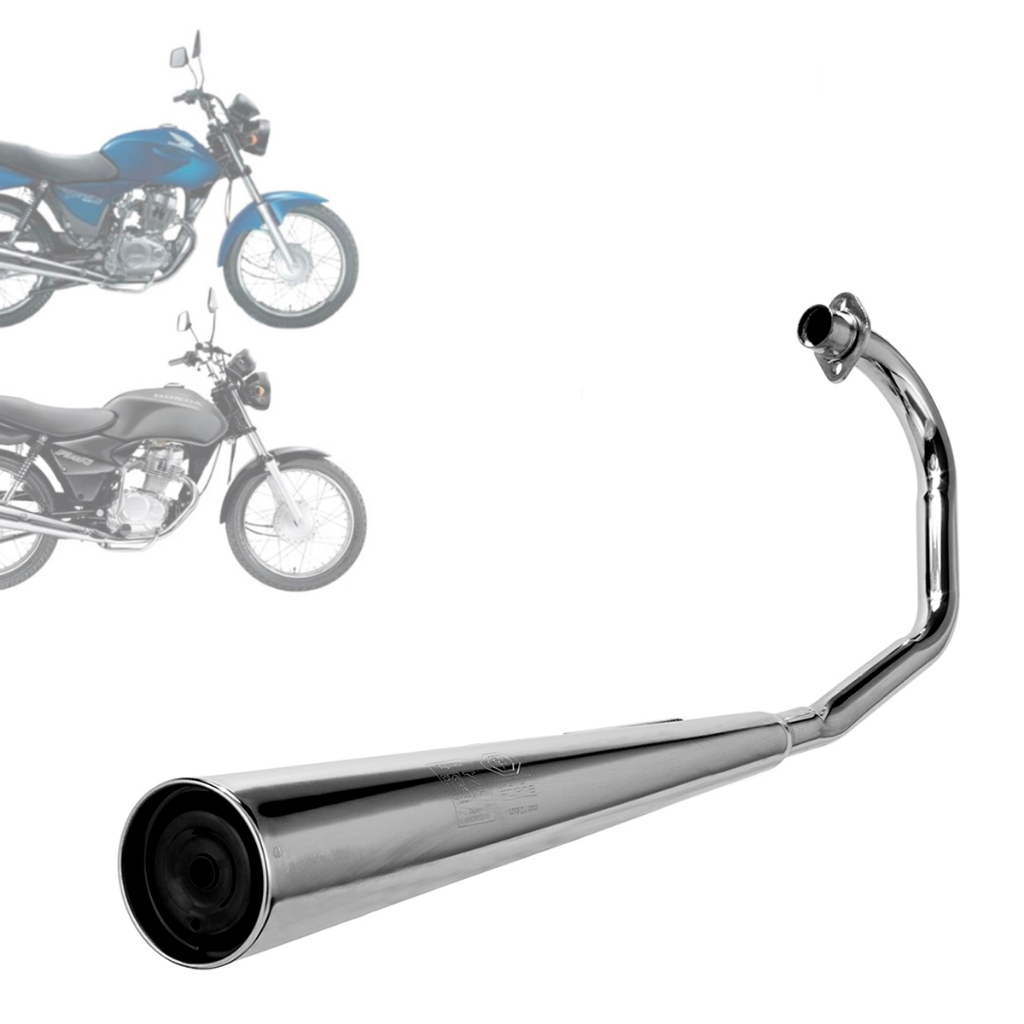 Escapamento Moto Honda Cg Titan 125 Ks Kse 2000 2001 2002 2003 2004 Mod. Original Cromado