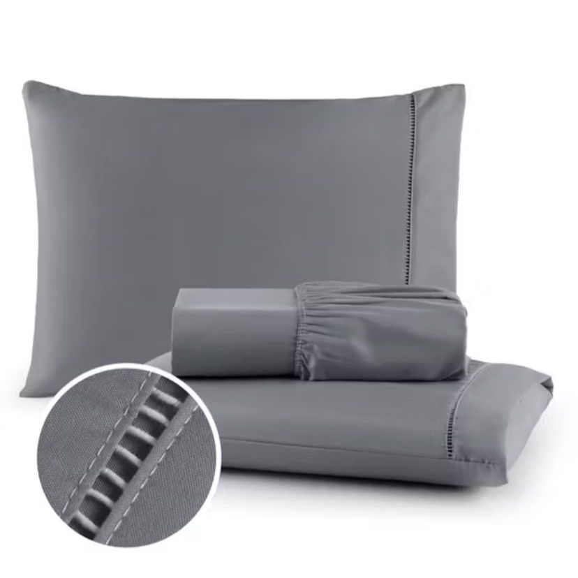 Jogo Lençol Solteiro Cama Box 2 Peças 400 Fios Ponto Palito Toque Macio em Oferta na Shopee