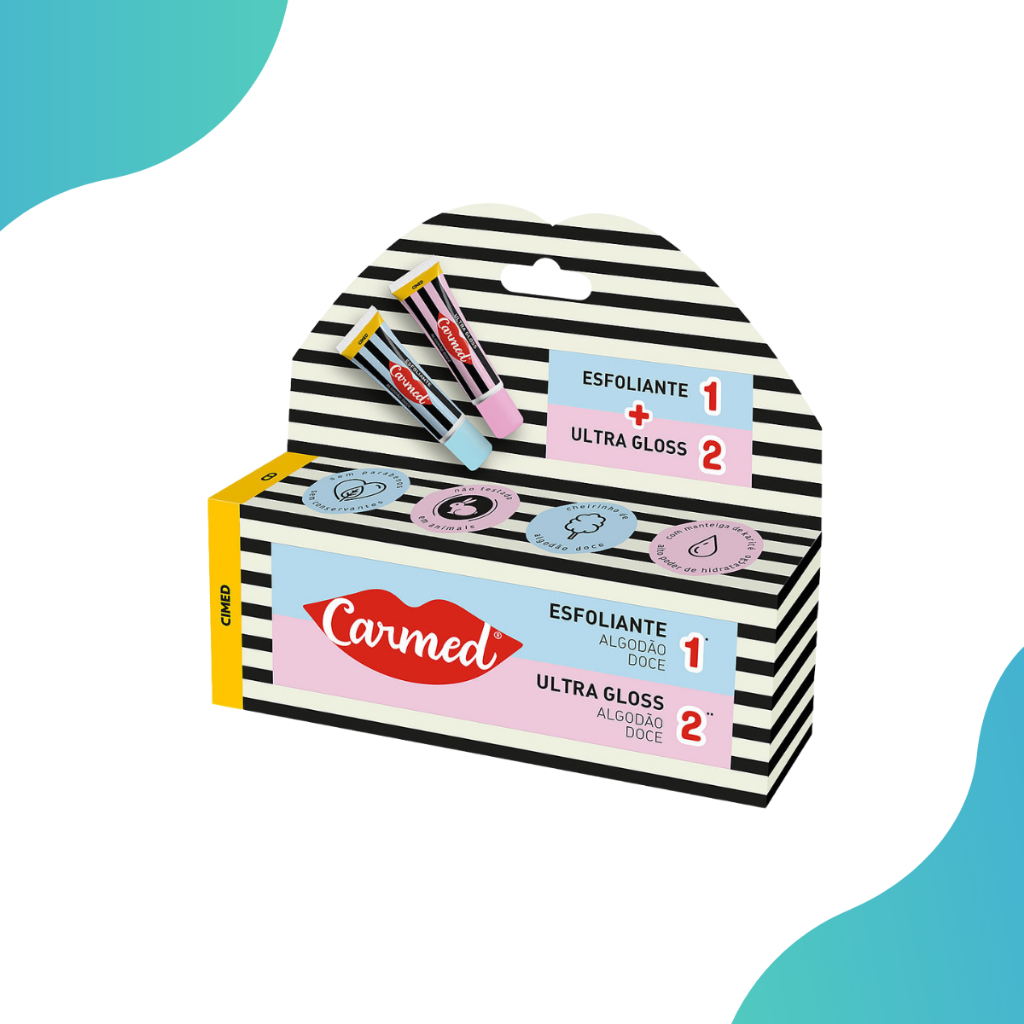 Carmed SOS Algodão Doce Esfoliante 10g + Ultra Gloss 10g