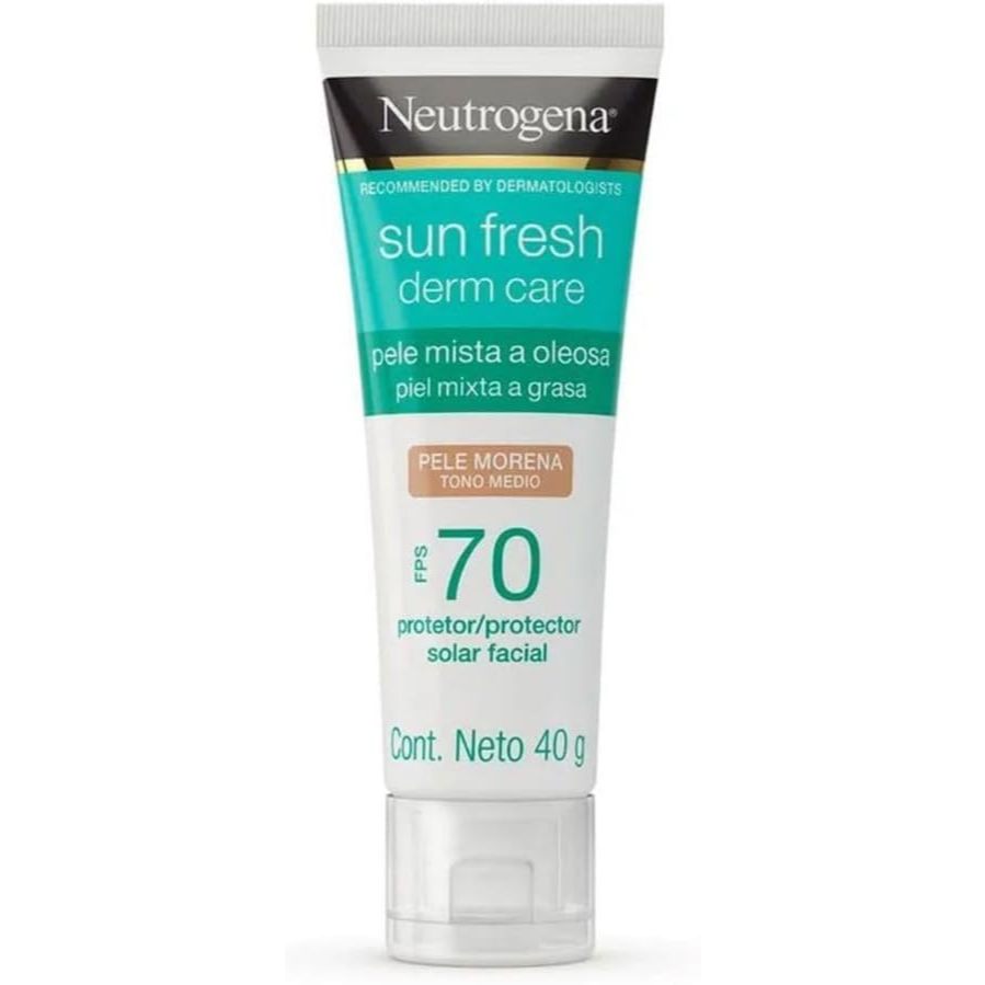 Neutrogena Sun Fresh Protetor Solar Facial Para Pele Oleosa Derm Care Pele Morena FPS 70,40g