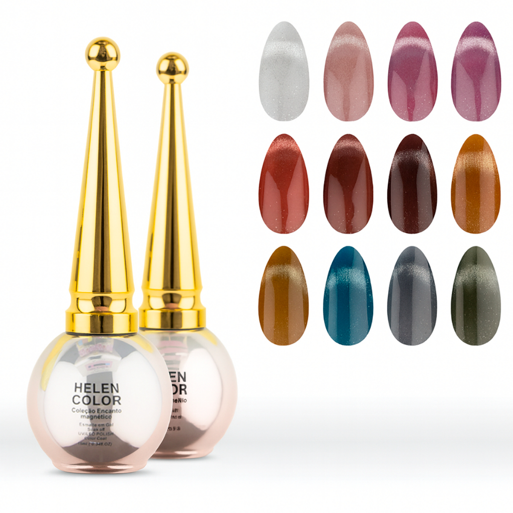 Helen Color Esmalte em Gel Magnético Efeito Cat Eye Brilho Intenso Alta Durabilidade 15ml - 01 ao 50