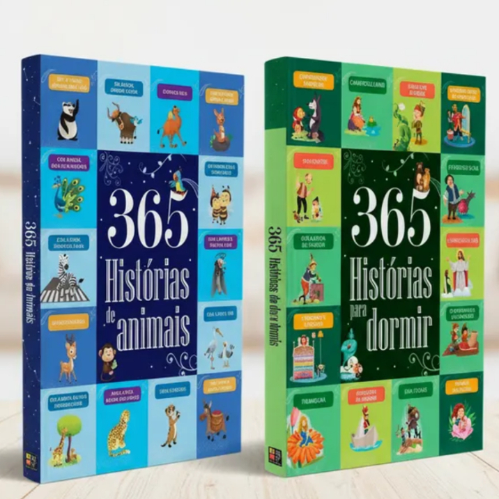 Kit 2 Livros | 365 Histórias de Animais + 365 Histórias para Dormir