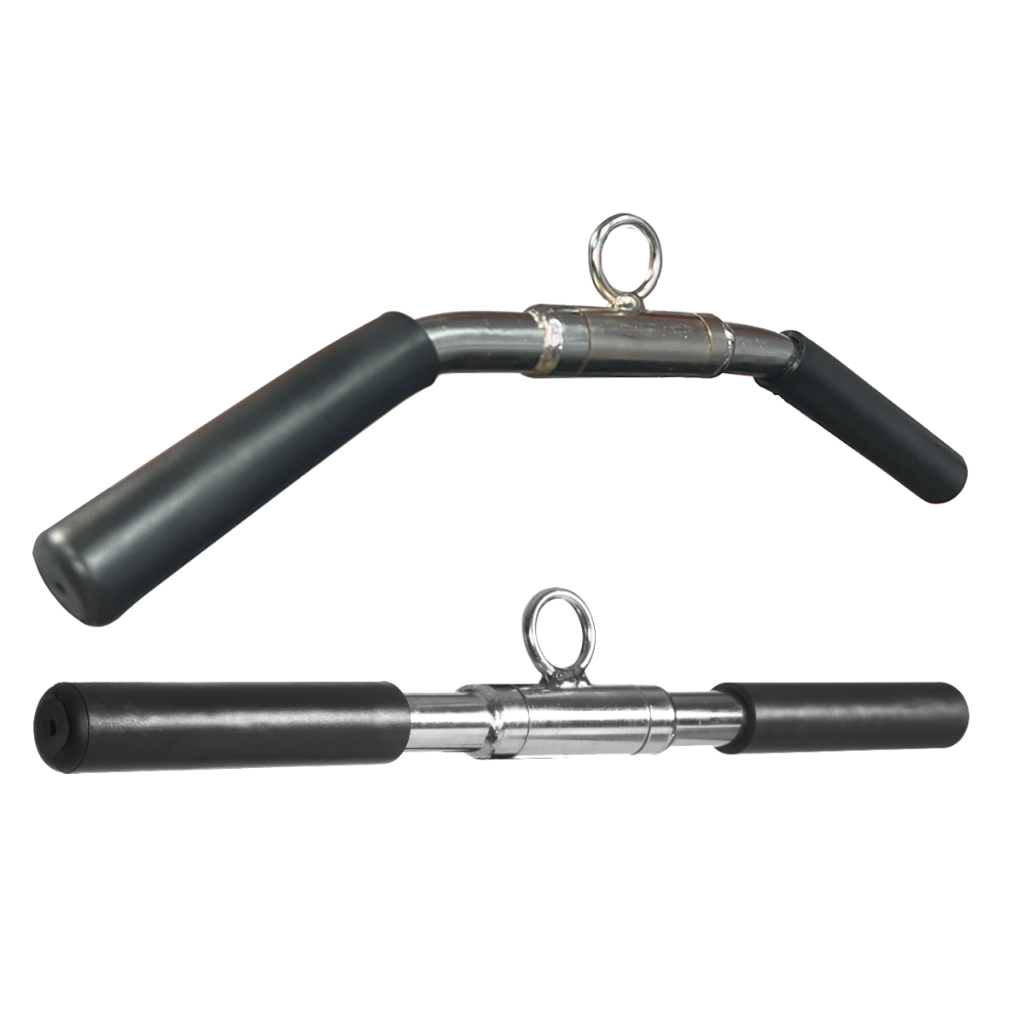 Puxador Barra Pulley Cromada Crossover Triceps Bíceps Para Musculação Academia Kit