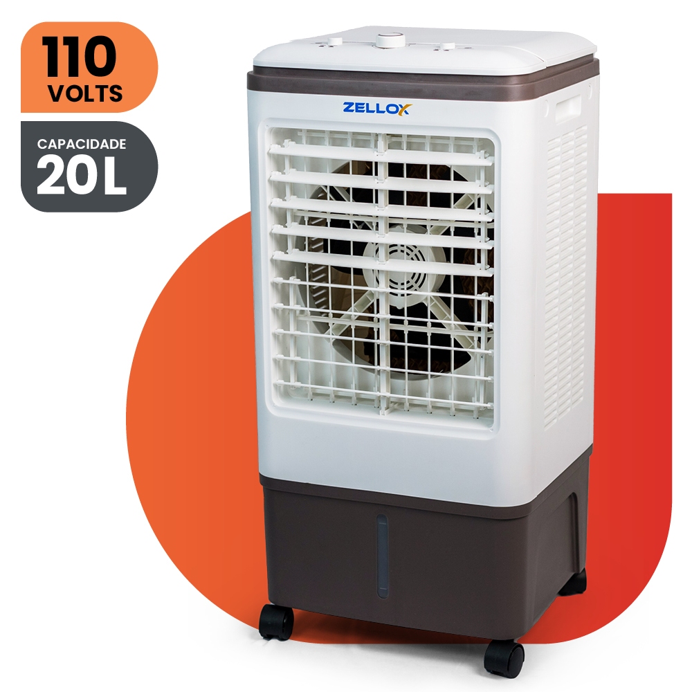 Climatizador de Ar Portátil Zellox ZLX-20 4 em 1 Frio Umidificador Purificador Ventilador  - 110V em Oferta na Shopee