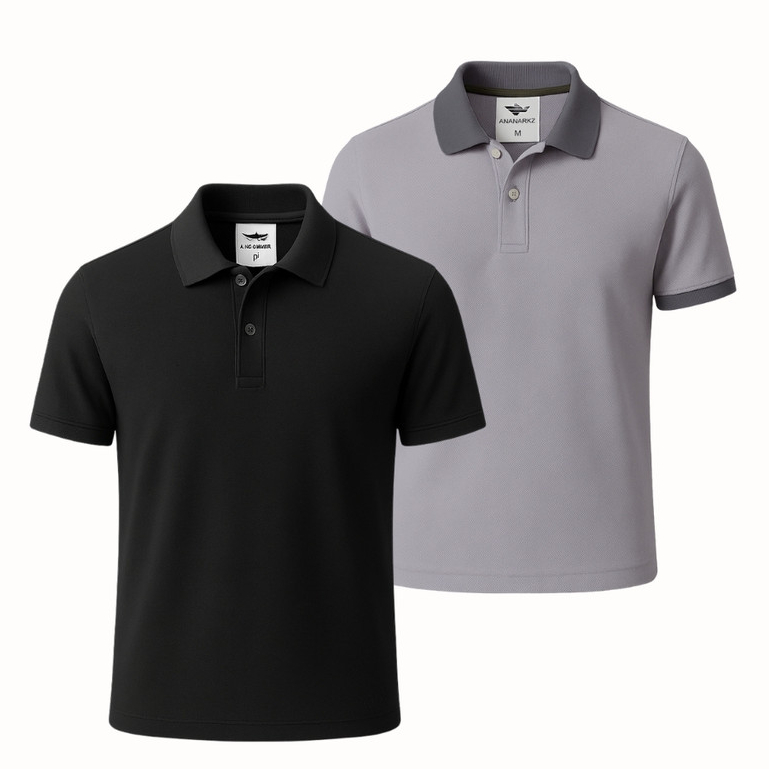 Kit 2 Camisas Polo Masculinas P ao GG – Casual, Social, Tecido Leve