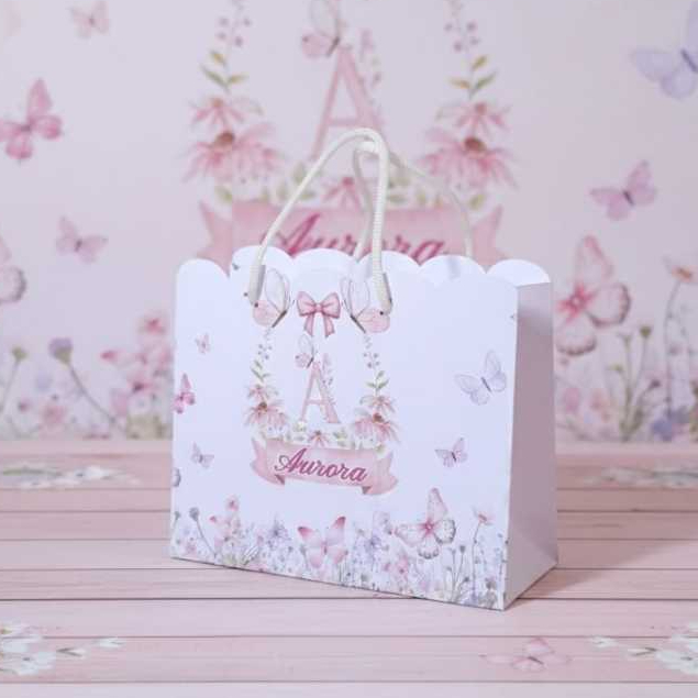 Sacolinha JARDIM BORBOLETAS Personalizado Sacolinha Lembrancinha Aniversário JARDIM PEGUE E MONTE