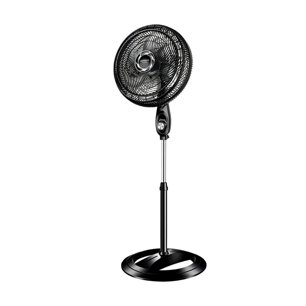 Ventilador de Coluna 40cm Turbo Mondial Preto/Prata 140W 6 Pás VT-40C-NB