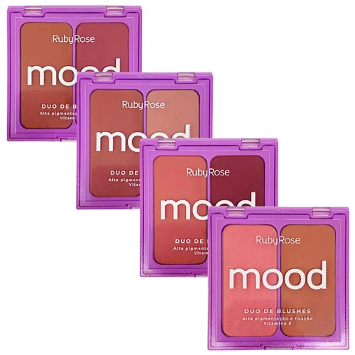 Duo De Blushes Facial Compacto Linha Mood Ruby Rose 14g - HB870