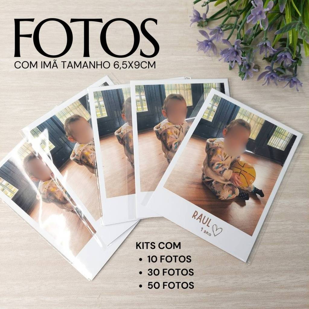 KIT FOTO IMÃ PERSONALIZADO 10/30/50 UNIDADES LEMBRANCINHA