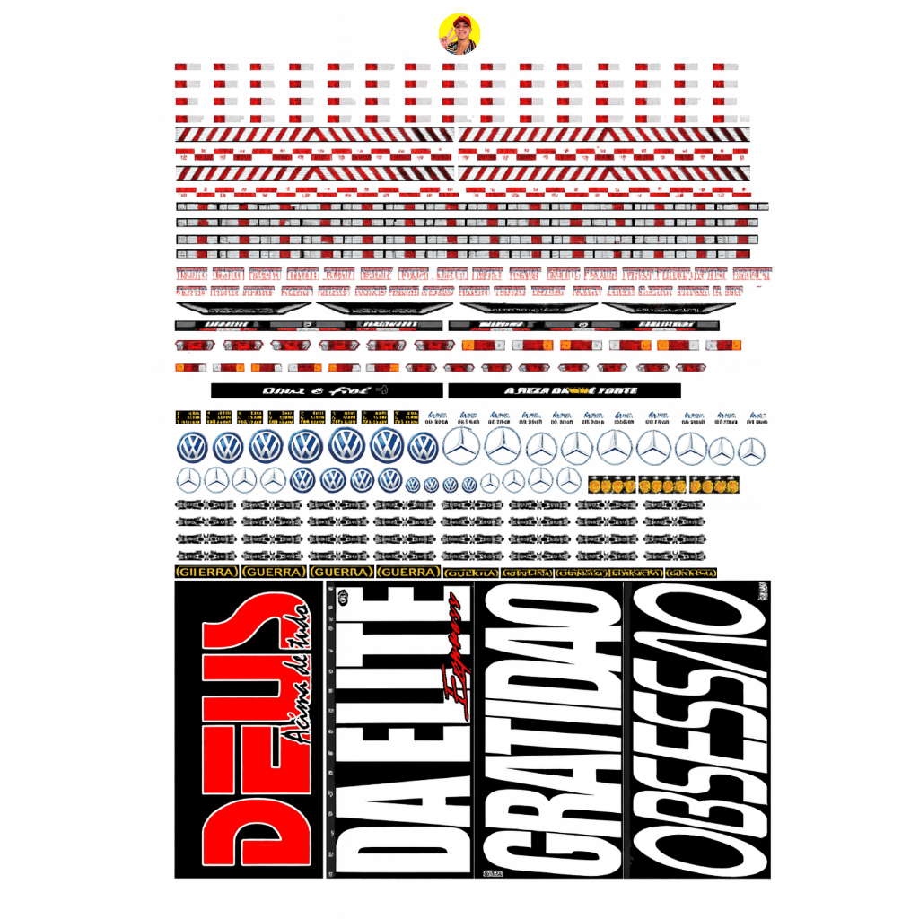 Cartela Adesivo BOB TRUCK e 1620 + DE 100 FIGURAS em Oferta na Shopee