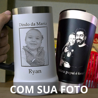 Copo Térmico ou Caneca 500ml/709ml Personalizado com Sua Foto Gravada a Laser em Oferta na Shopee