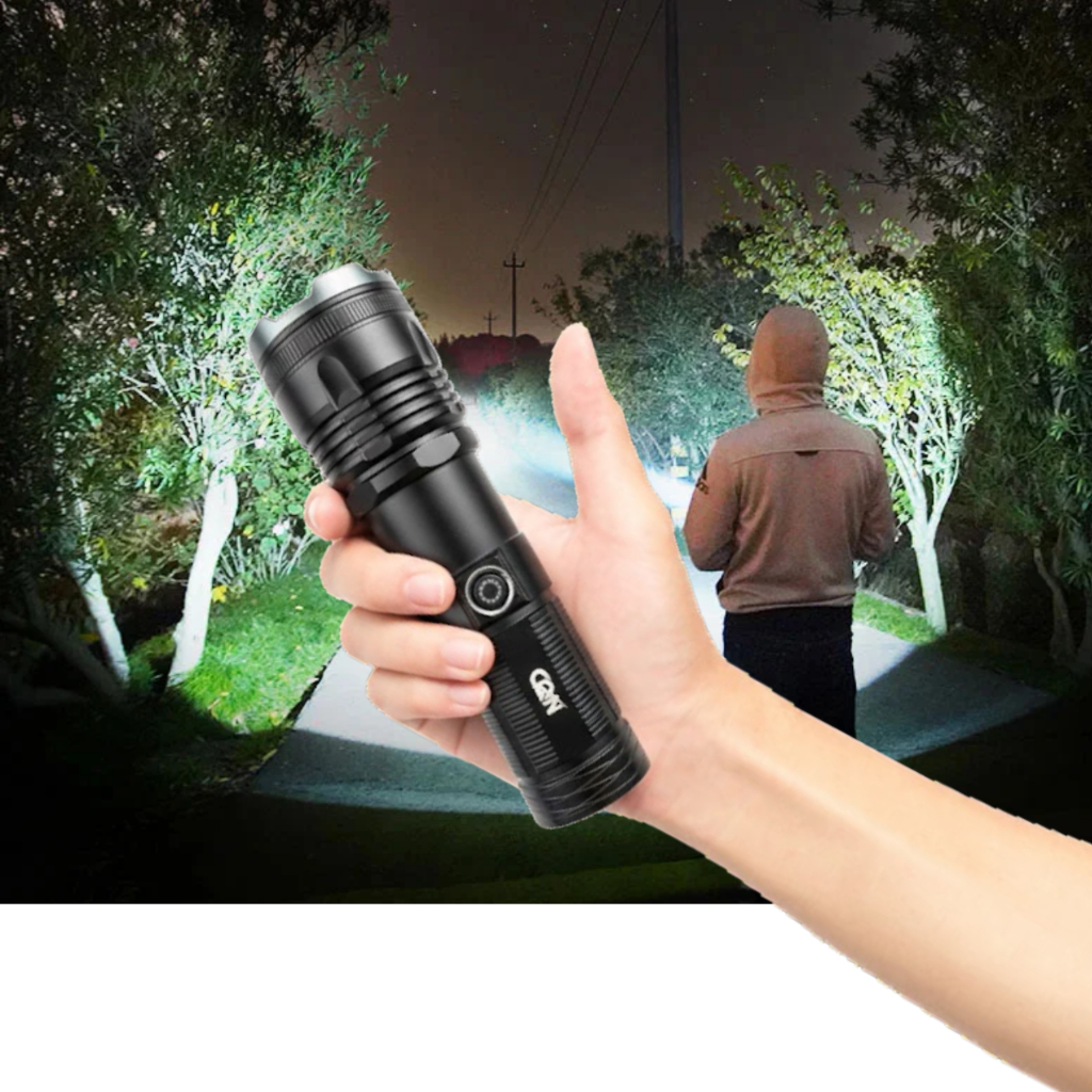 Lanterna Tática LED Laser Titanium Canhão de Luz Mais Potente CQN CQN-698