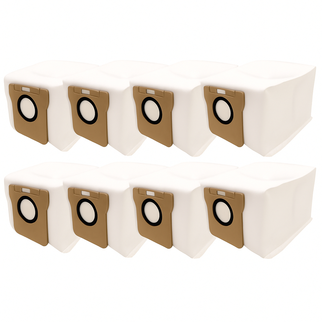 KIT 8 Sacos Coletor pó BAG Compatível Xiaomi X10 X10+ X20 X20+ X20 Plus S10+ S20+ Dreame L10 Ultra L10s Ultra L20 Ultra