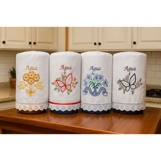 Capa de Galão de Água 20 litros Bordado com Babado Varias Cores em Oferta na Shopee