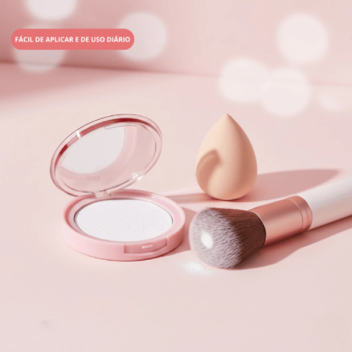 Detalhes do Pó Compacto Ruby Rose Puro Matte Matificante Facial Longa Duração
