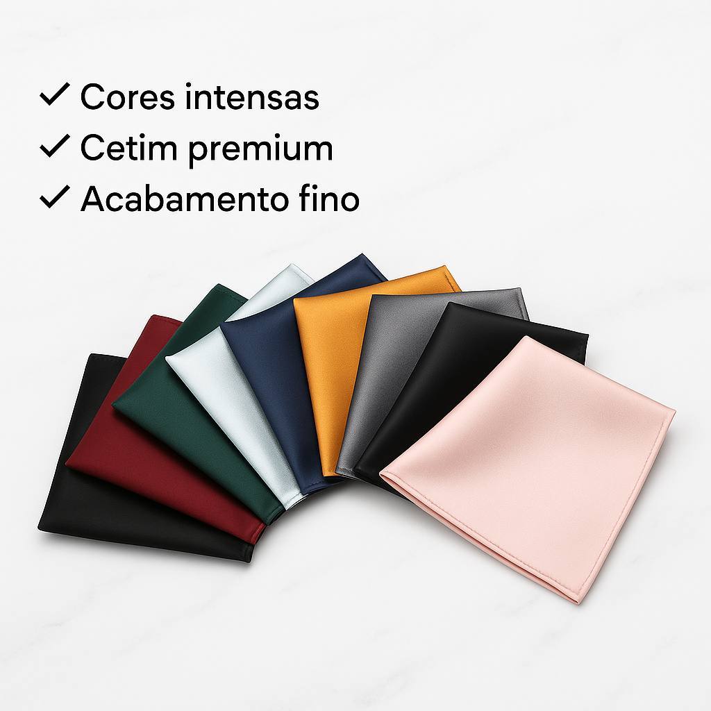 Lenço de Bolso Acetinado 25x25cm Pocket Square p/Terno/Blazer/Paletó| Festa Casamento/Noivo/Padrinho/Formatura| + Cores em Oferta na Shopee