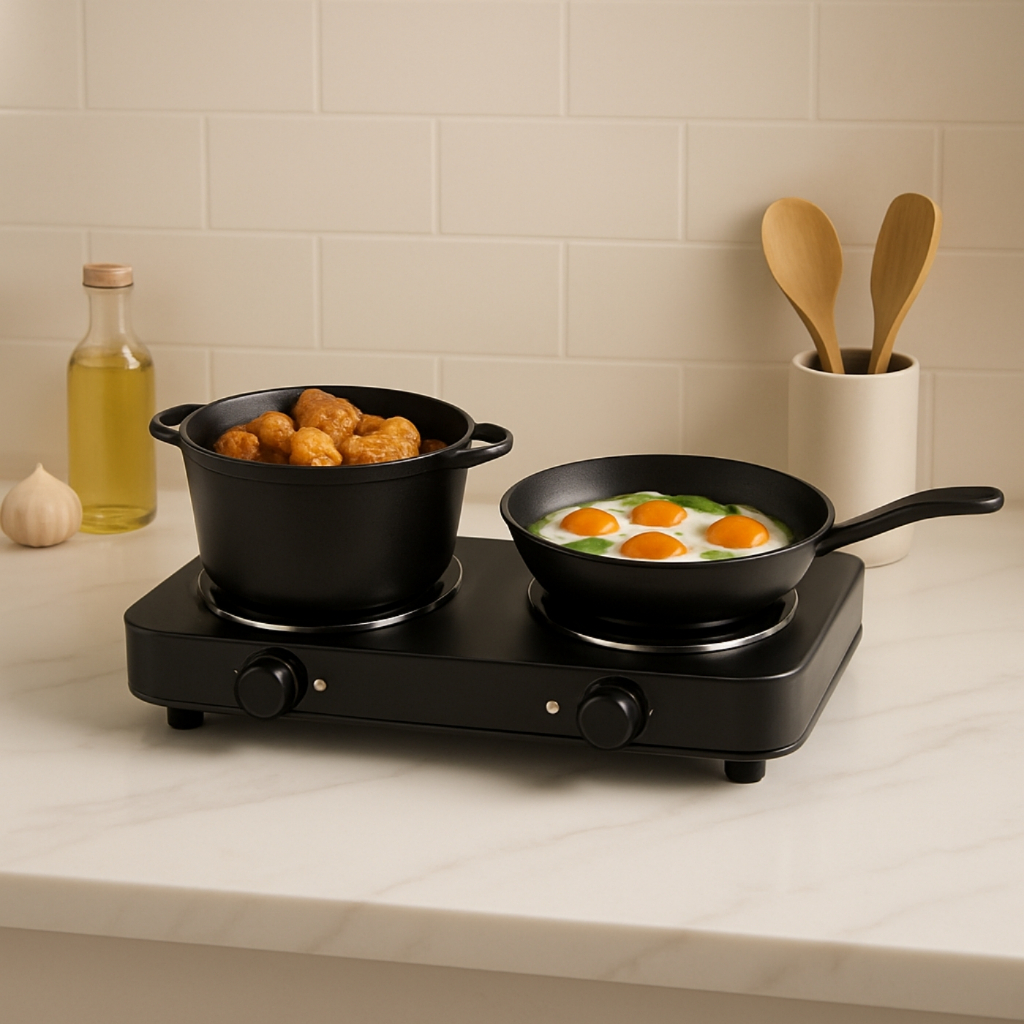 Fogão Elétrico 2 Queimador 2 Bocas Cooktop Portátil De Mesa