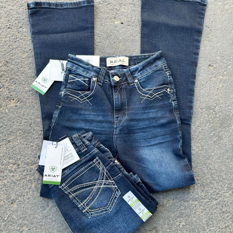 Calça Country Femenina Rodeio Com Elastano Flare Ariatt Cauntry Bordada Boiadeira Cowgirl