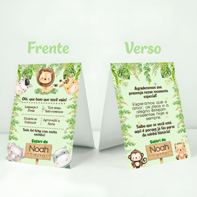 Enfeite de mesa Safari Baby | Centro de mesa safari |  Enfeite de mesa Safari Verde - Enfeite Festa Infantil