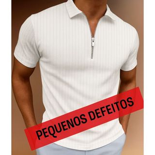 Camisa POLO casual listrada manga curta PEQUENOS DEFEITOS em Oferta na Shopee