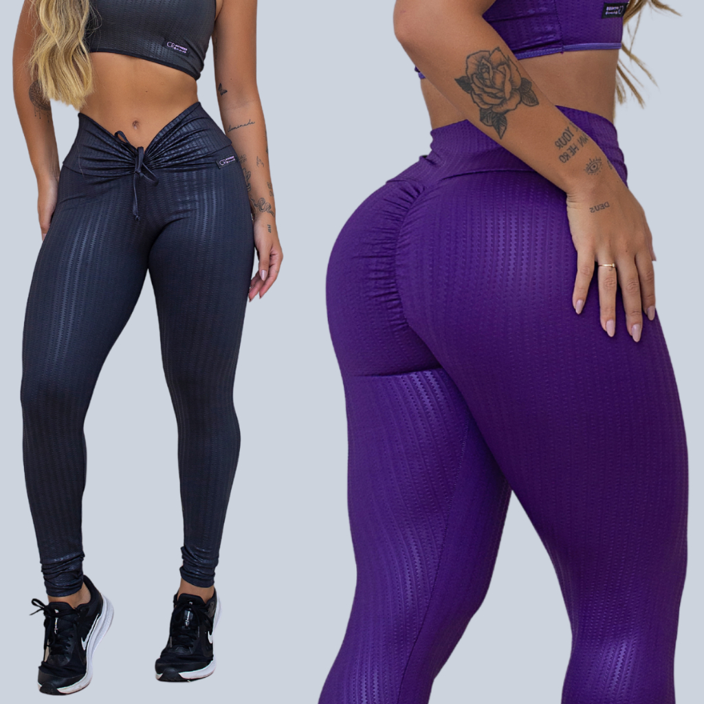 Kit 2 Legging Levanta Bumbum Cirre Zero Transparencia Academia