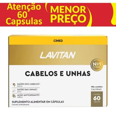 Lavitan Cabelos e Unhas Cimed com 60 Cápsulas