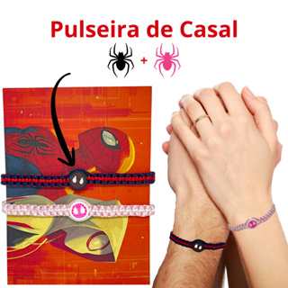 Pulseira Casal Aranha — Homem Aranha & Mulher Aranha + Card — Ajustável — Envio no mesmo dia em Oferta na Shopee