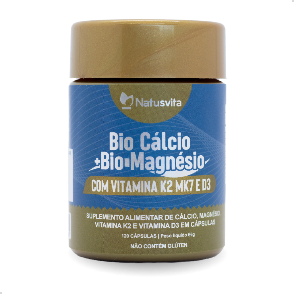 120/240/360 cápsulas Bio Cálcio + Magnésio Quelato + Vitamin K2 Mk7 + Vitamin D3