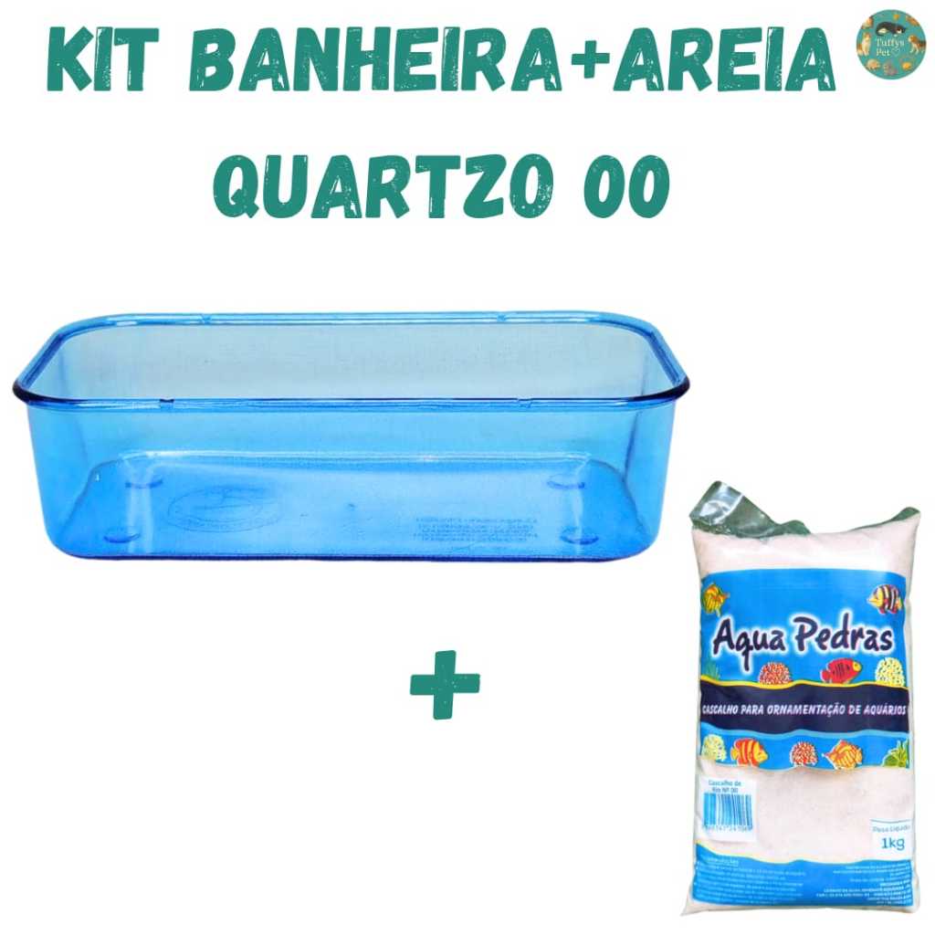 Banheira + Areia quartzo 00  para banho Aves e Roedores em Oferta na Shopee