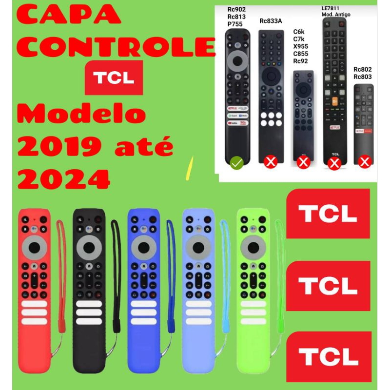 Capa Controle TCL RC902V Android tv Google Assistente em Oferta na Shopee